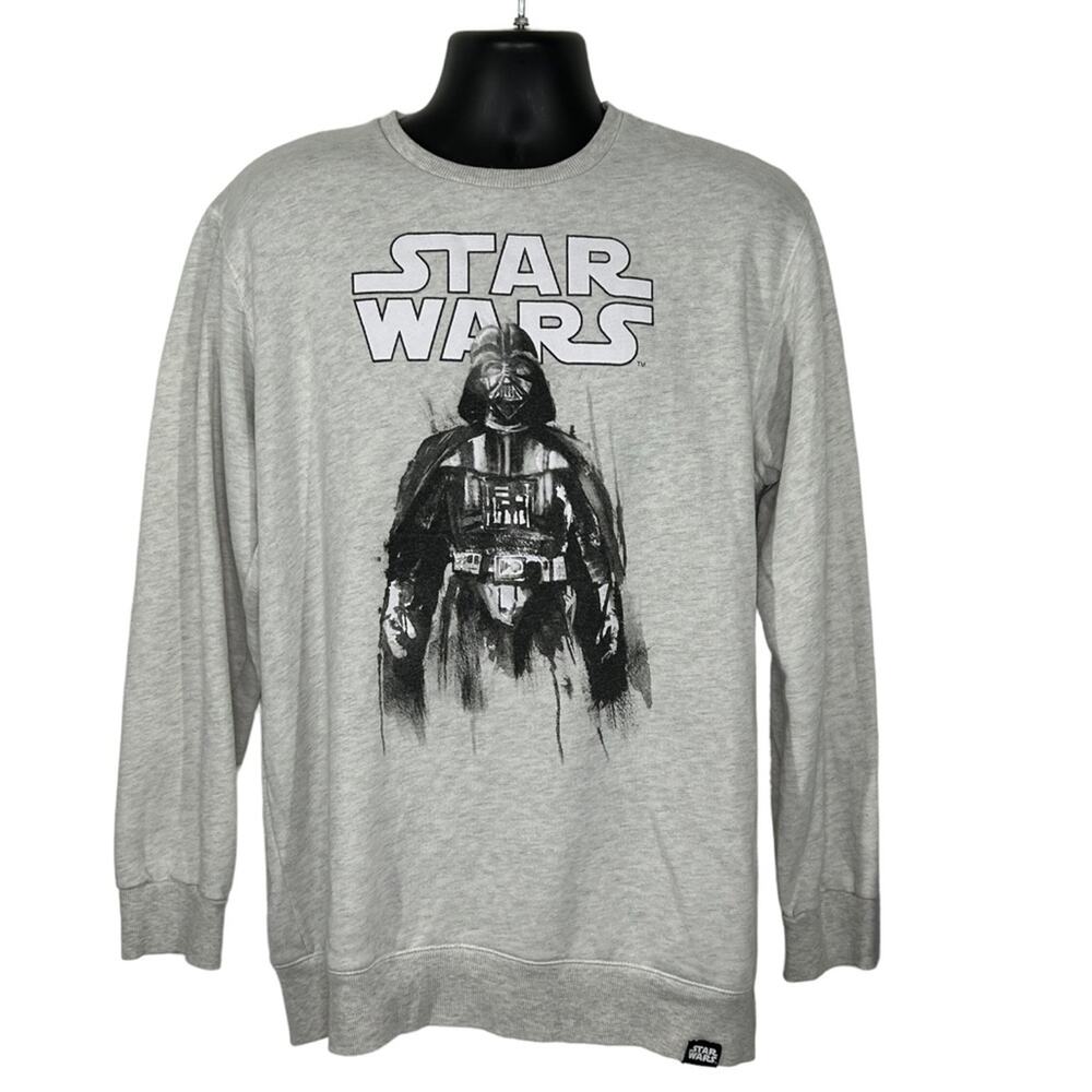 Pull&Bear Star Wars Graphic Sweatshirt XL Gray Oversized Crewneck Disney Logo